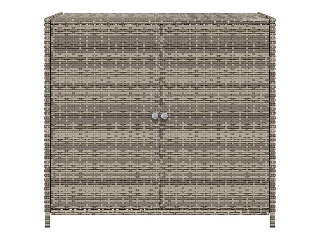Armário de arrumação p/ jardim 83x45x76 cm vime PE cinzento