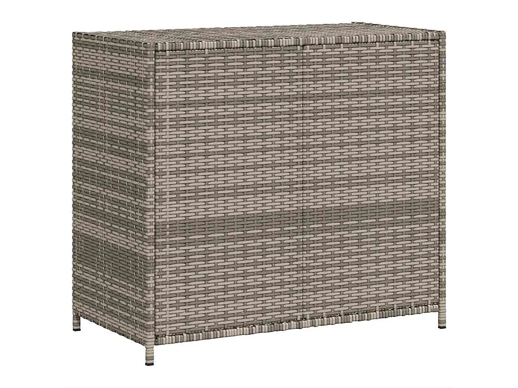 Armário de arrumação p/ jardim 83x45x76 cm vime PE cinzento