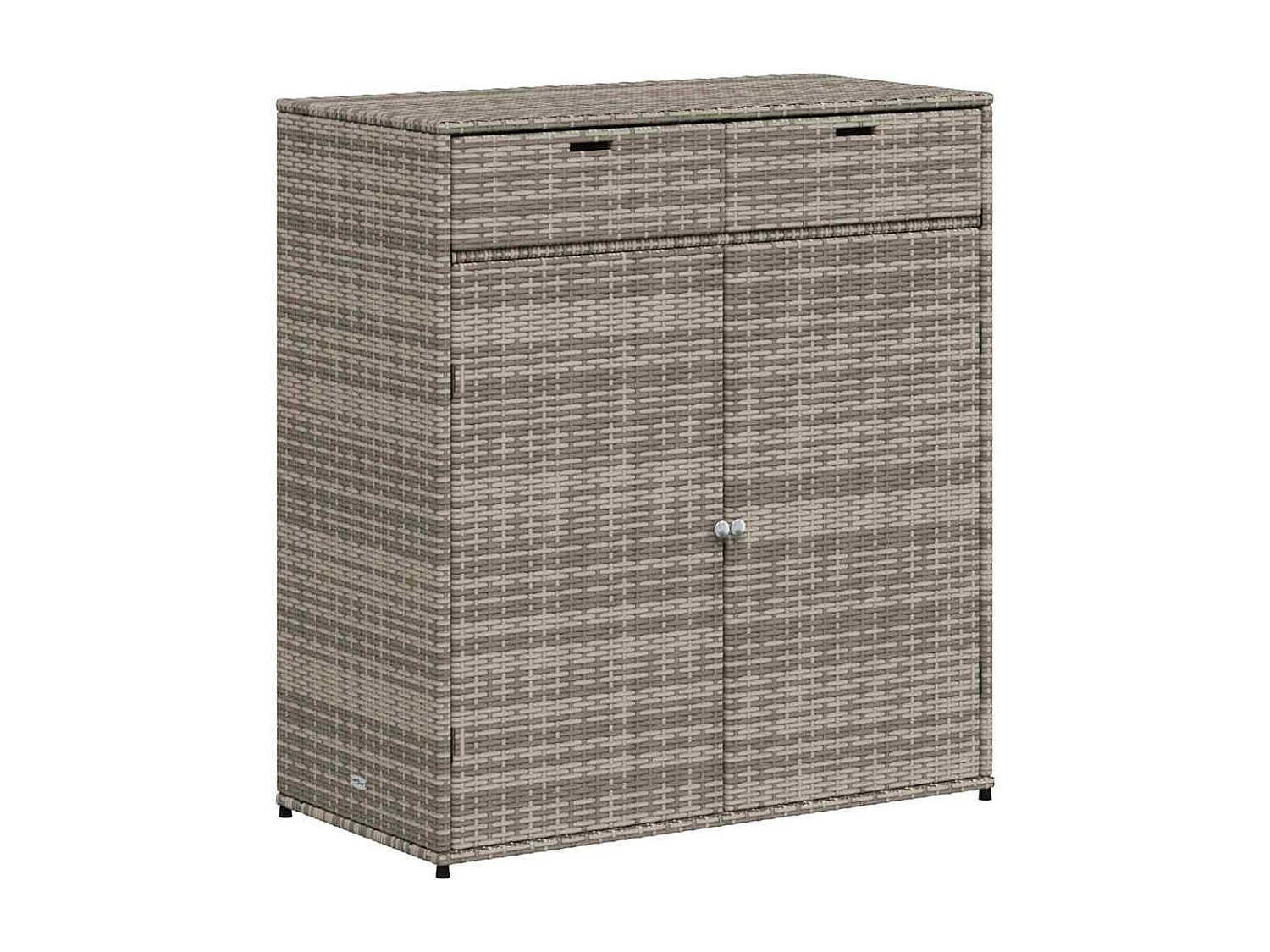 Gartenschrank Grau 105x55x113 cm Poly Rattan