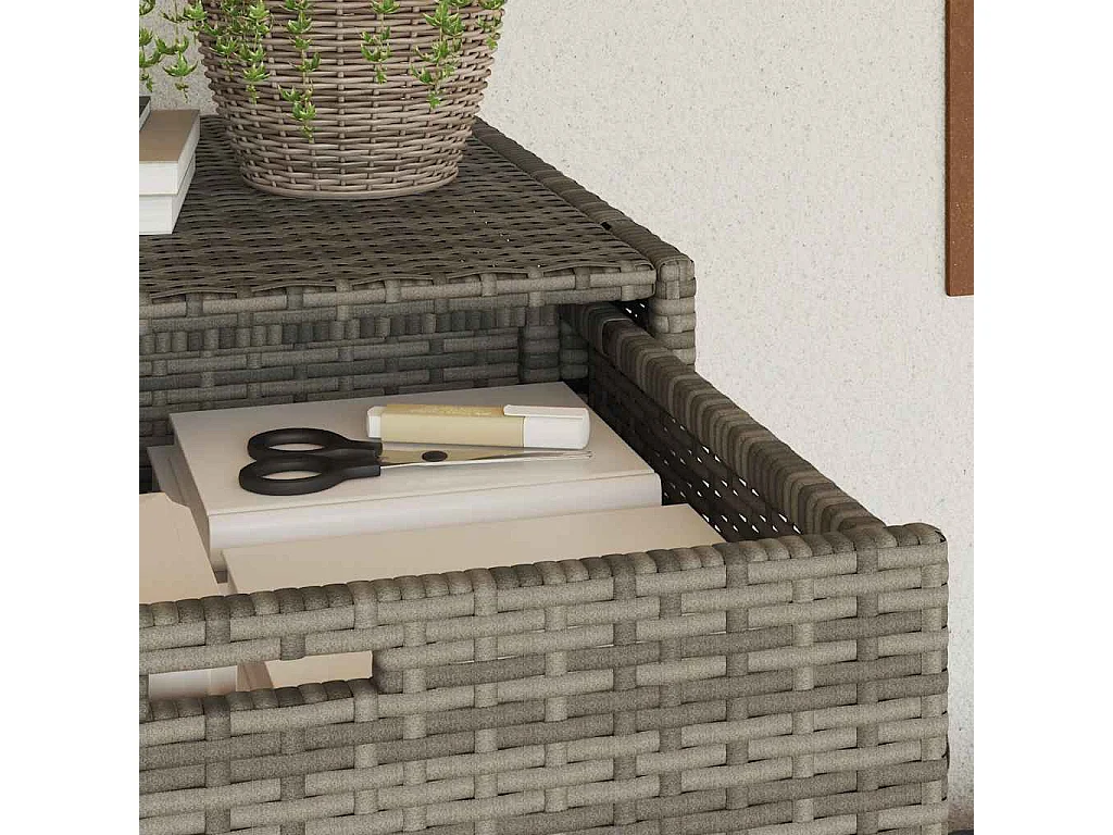 Gartenschrank Grau 105x55x113 cm Poly Rattan