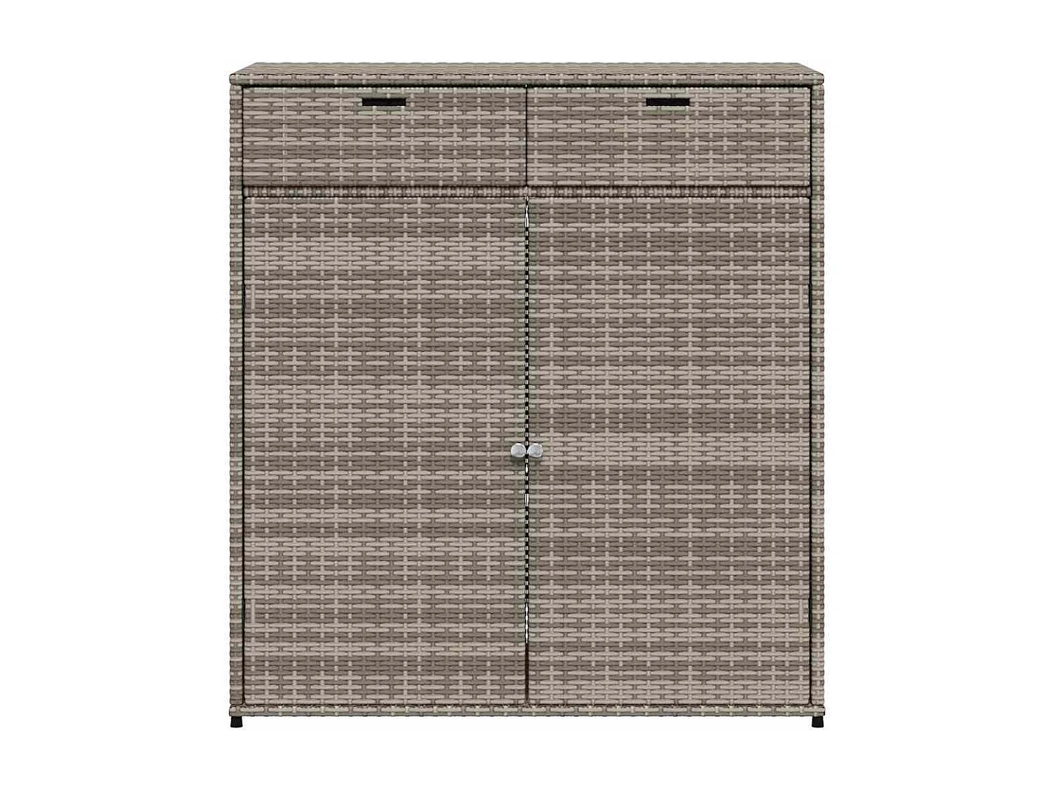 Gartenschrank Grau 105x55x113 cm Poly Rattan