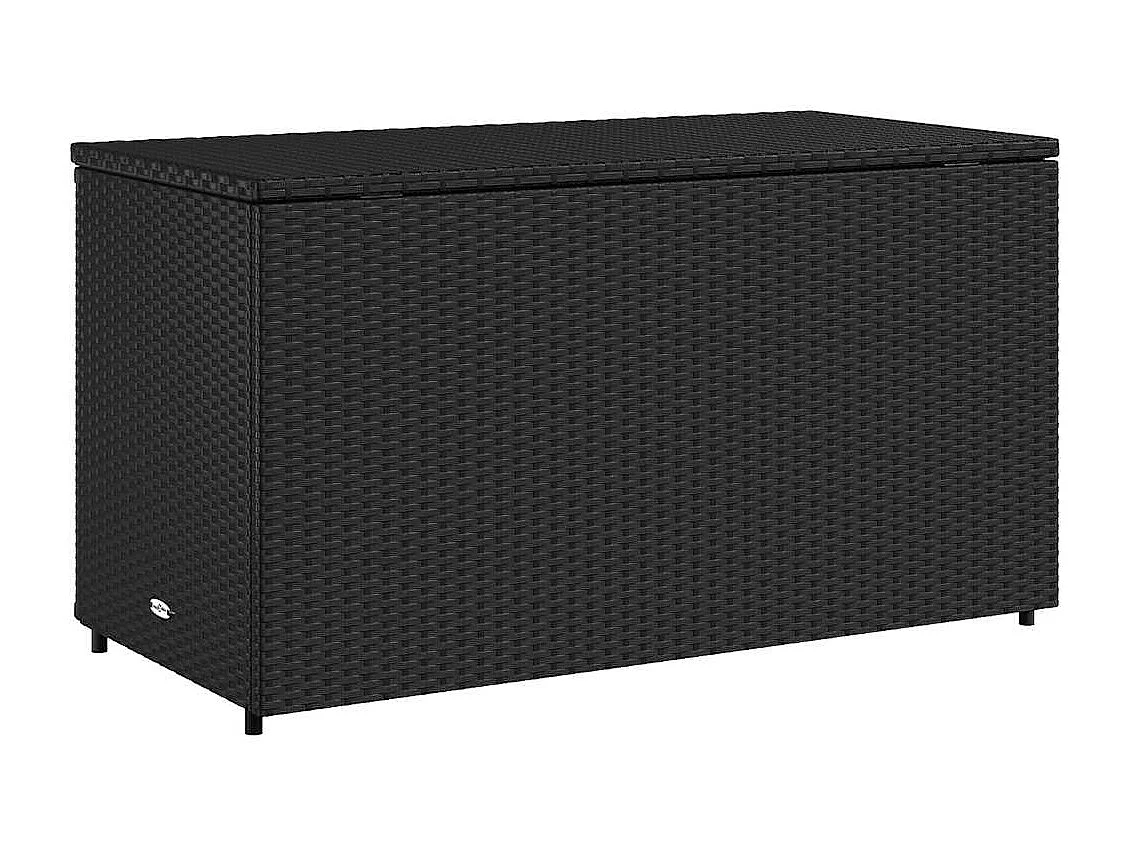 Armadietto Portaoggetti Giardino Nero 110x55x60,5cm Polyrattan