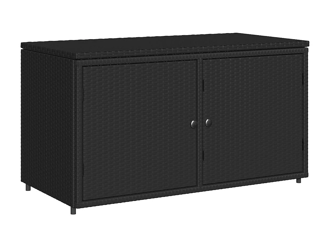 Armoire de rangement jardin noir 110x55x60,5 cm résine tressée