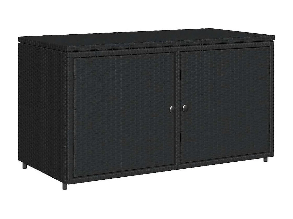 Armoire de rangement jardin noir 110x55x60,5 cm résine tressée