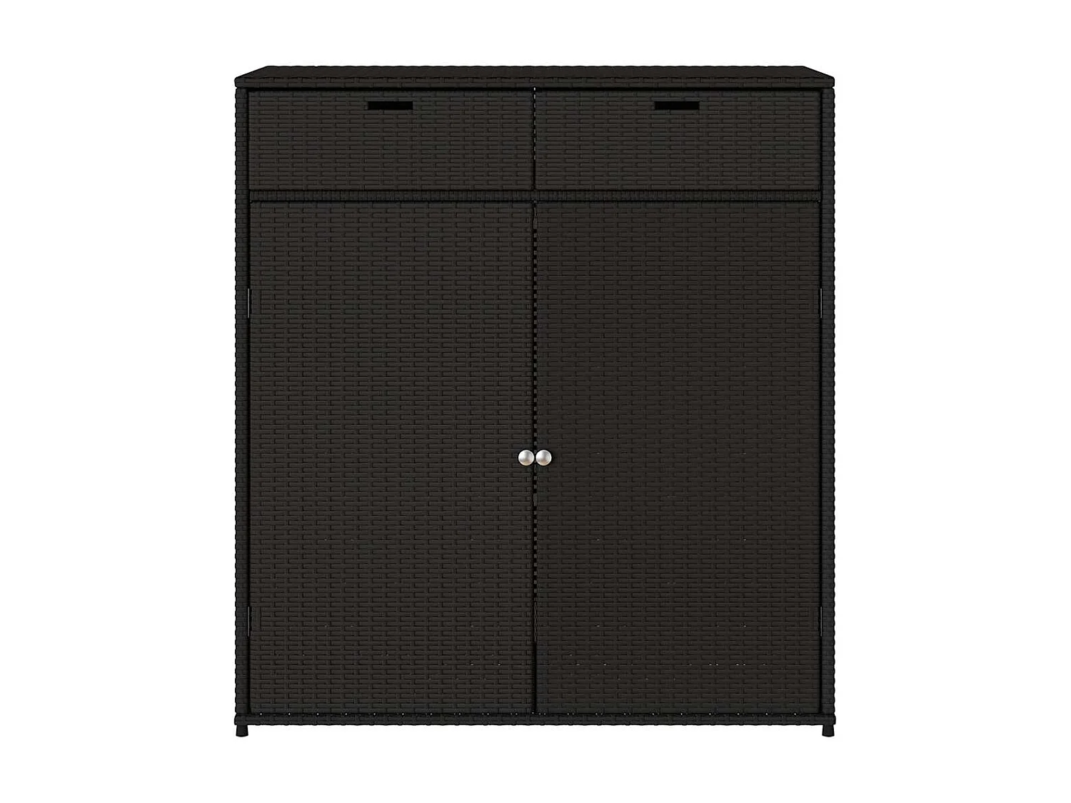 Gartenschrank Schwarz 105x55x113 cm Poly Rattan