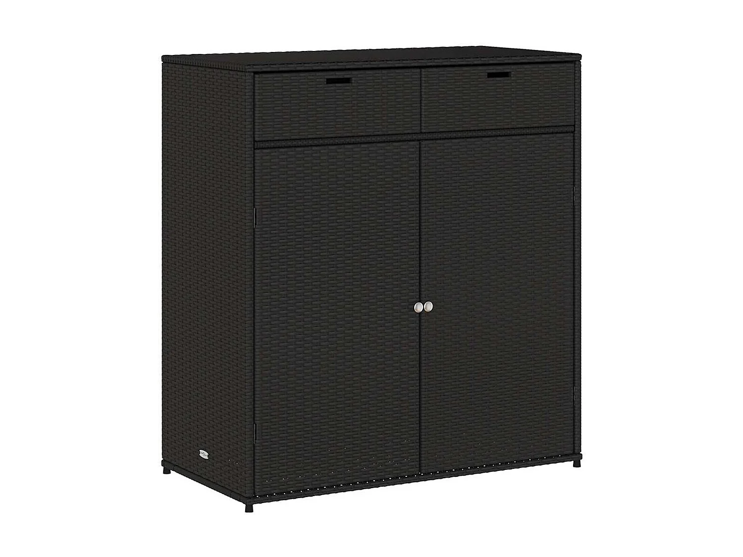 Armoire de rangement de jardin noir 105x55x113cm résine tressée