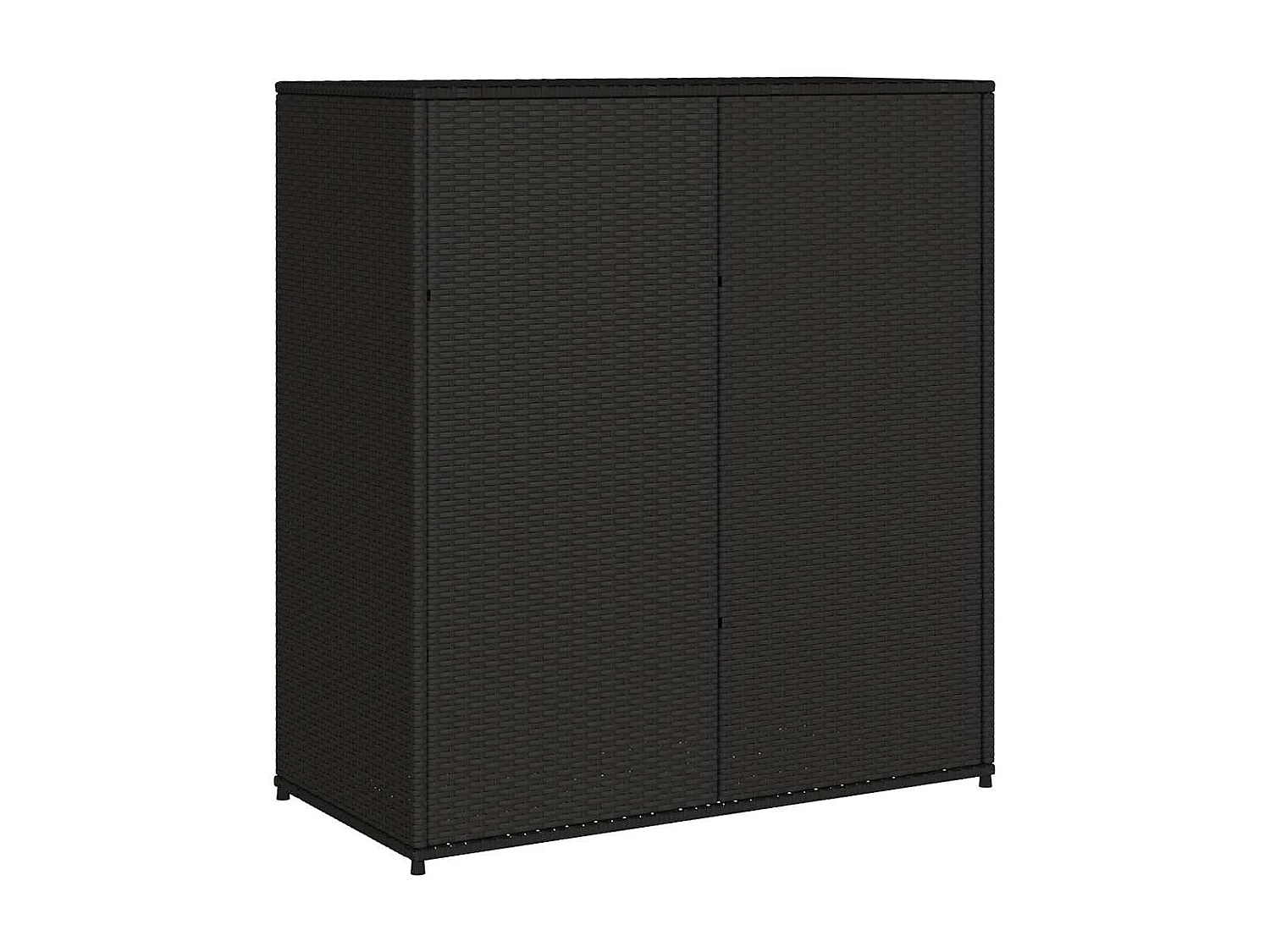 Armoire de rangement de jardin noir 105x55x113cm résine tressée