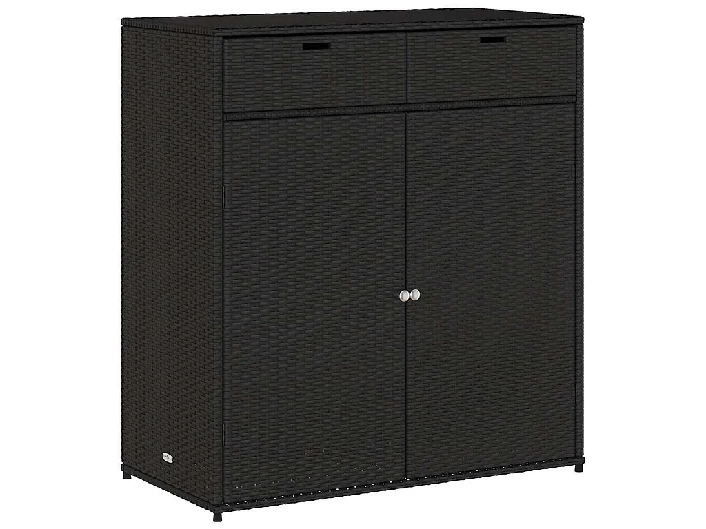 Tuinkast 105x55x113 cm poly rattan zwart