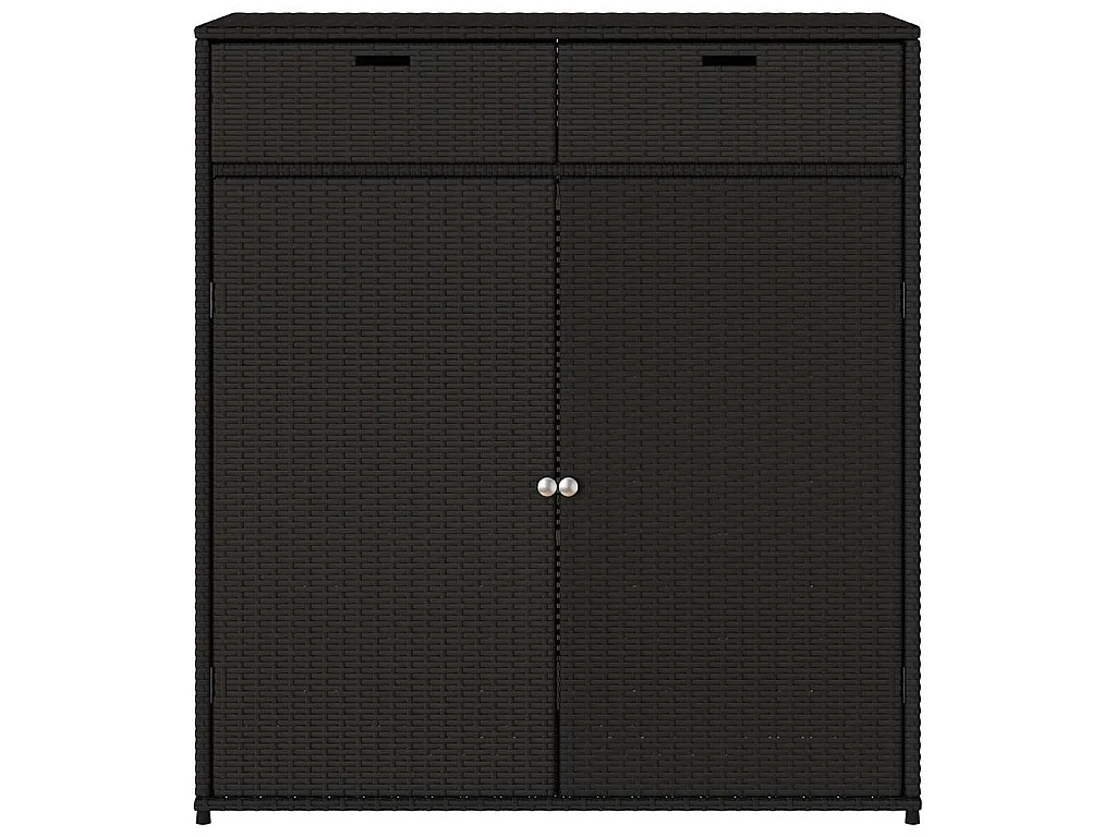 Tuinkast 105x55x113 cm poly rattan zwart