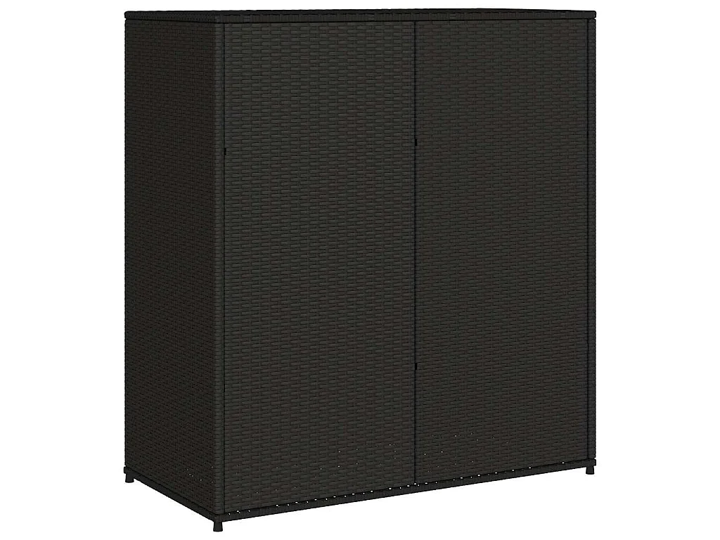 Tuinkast 105x55x113 cm poly rattan zwart