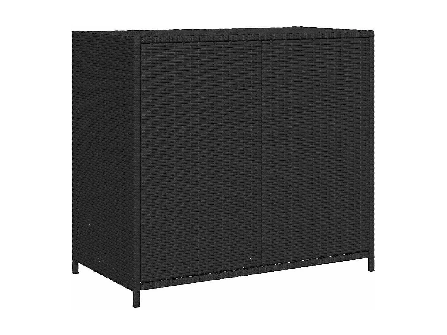 Tuinkast 83x45x76 cm poly rattan zwart