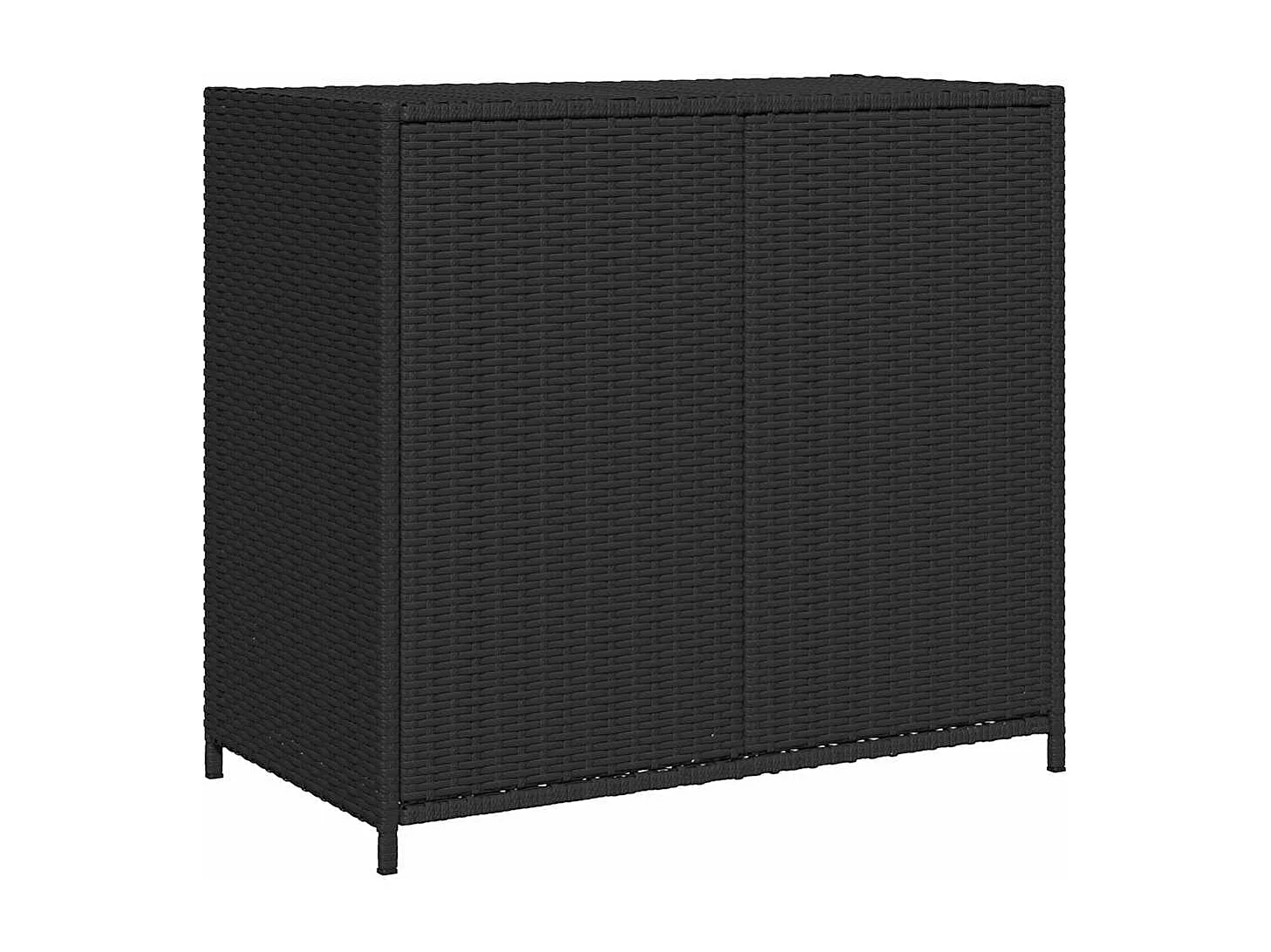Tuinkast 83x45x76 cm poly rattan zwart