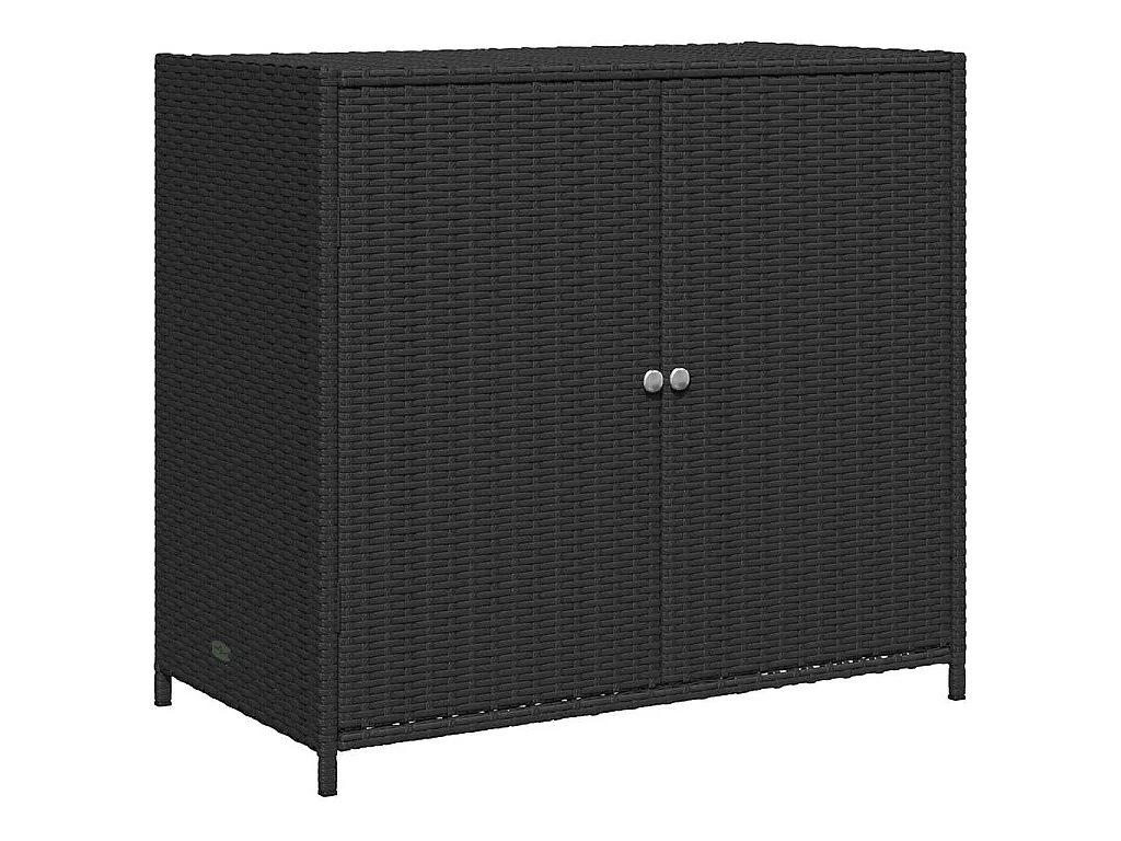 Gartenschrank Schwarz 83x45x76 cm Poly Rattan