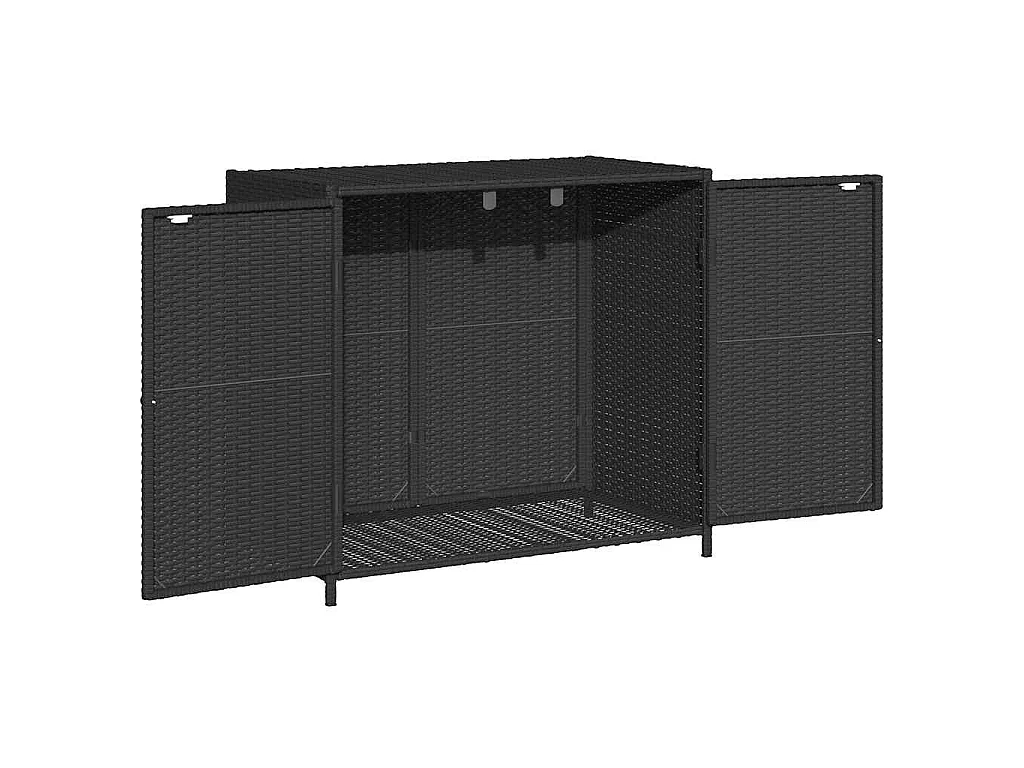Gartenschrank Schwarz 83x45x76 cm Poly Rattan