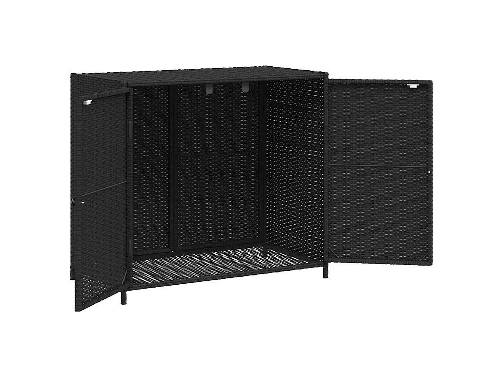 Gartenschrank Schwarz 83x45x76 cm Poly Rattan