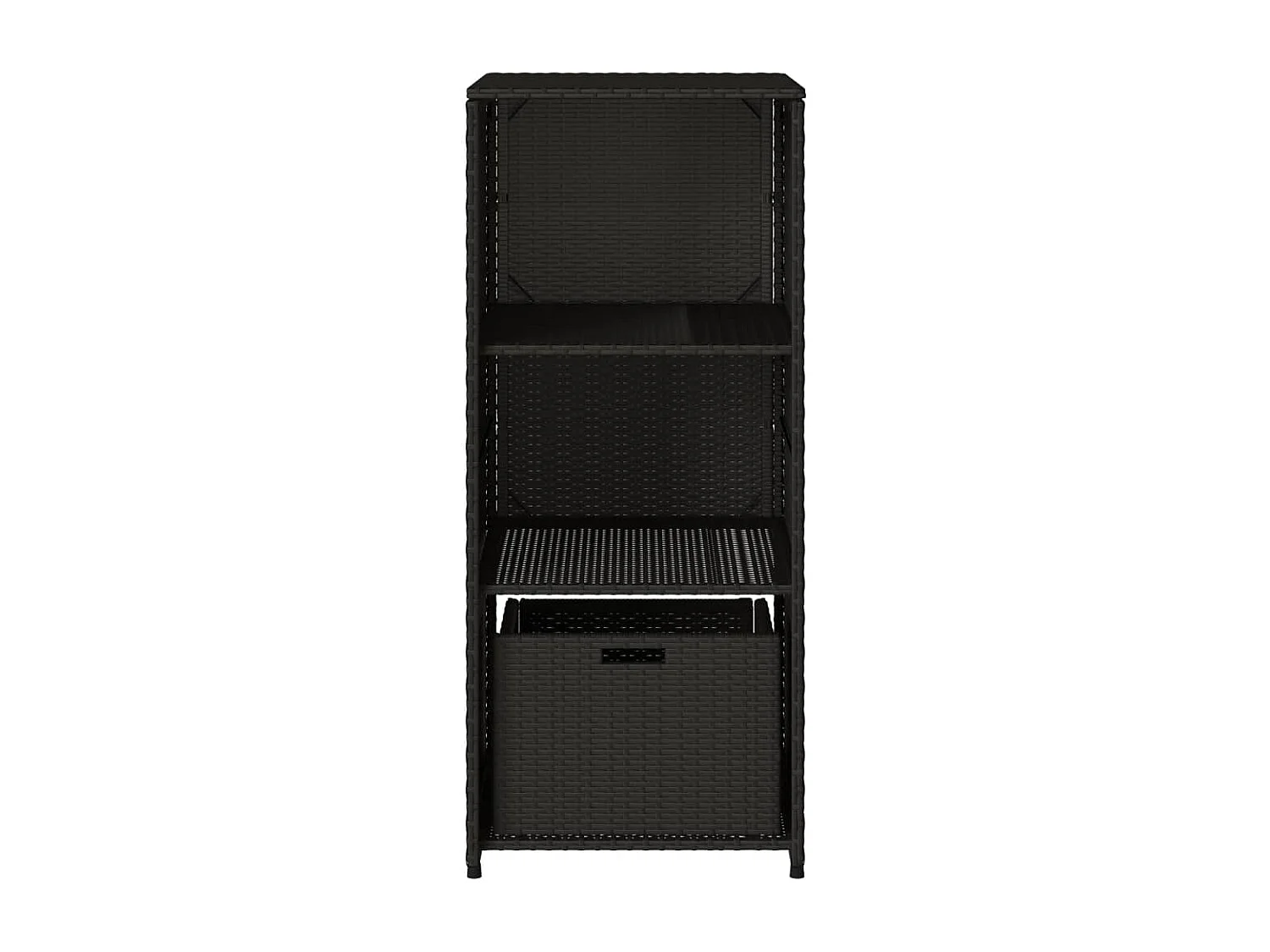 Gartenschrank Schwarz 50x55x115 cm Poly Rattan