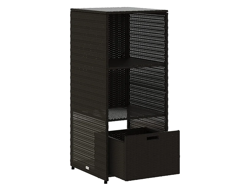 Gartenschrank Schwarz 50x55x115 cm Poly Rattan