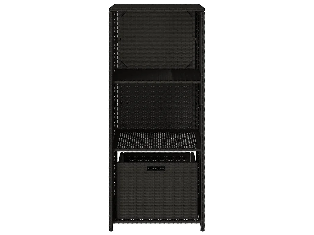 Gartenschrank Schwarz 50x55x115 cm Poly Rattan