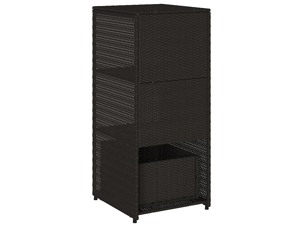 Gartenschrank Schwarz 50x55x115 cm Poly Rattan
