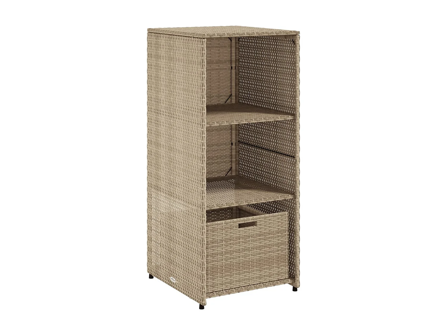 Armoire de rangement de jardin beige 50x55x115cm résine tressée
