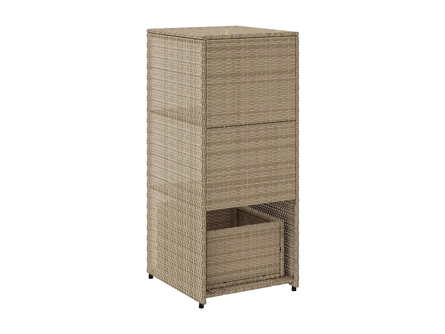 Armoire de rangement de jardin beige 50x55x115cm résine tressée