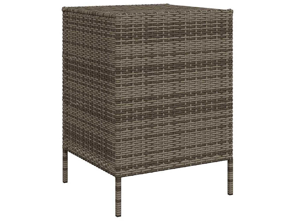 Armoire de rangement de jardin et 3 tiroirs gris résine tressée