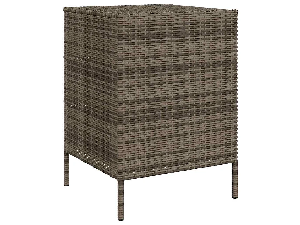 Armoire de rangement de jardin et 3 tiroirs gris résine tressée