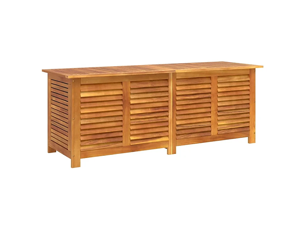 Boîte de rangement de jardin persiennes 150x50x56cm bois acacia