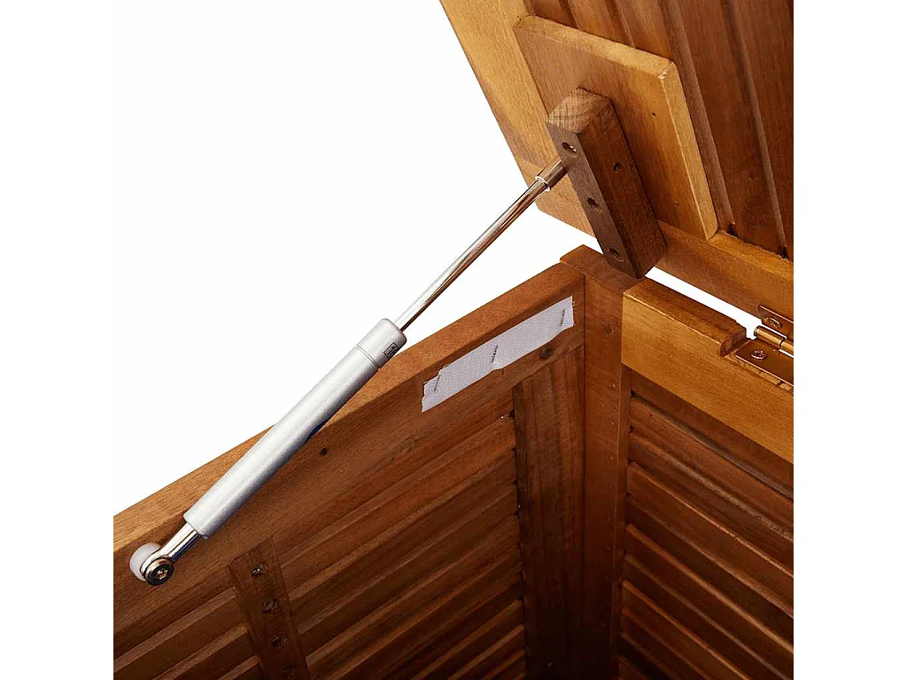 Boîte de rangement de jardin persiennes 150x50x56cm bois acacia