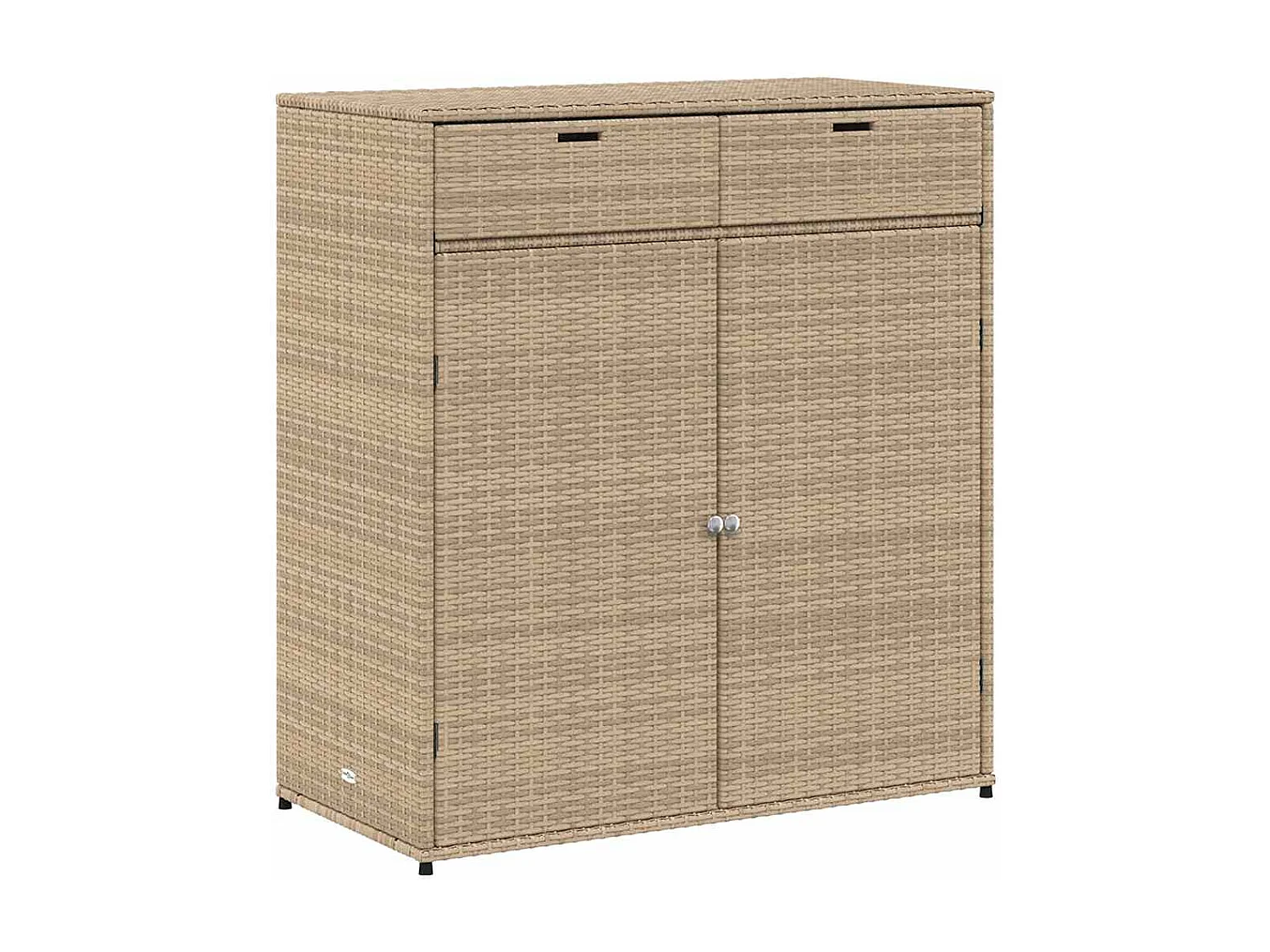 Gartenschrank Beige 105x55x113 cm Poly Rattan