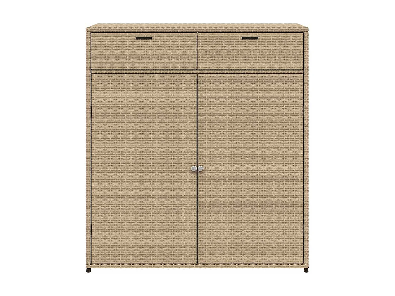 Gartenschrank Beige 105x55x113 cm Poly Rattan