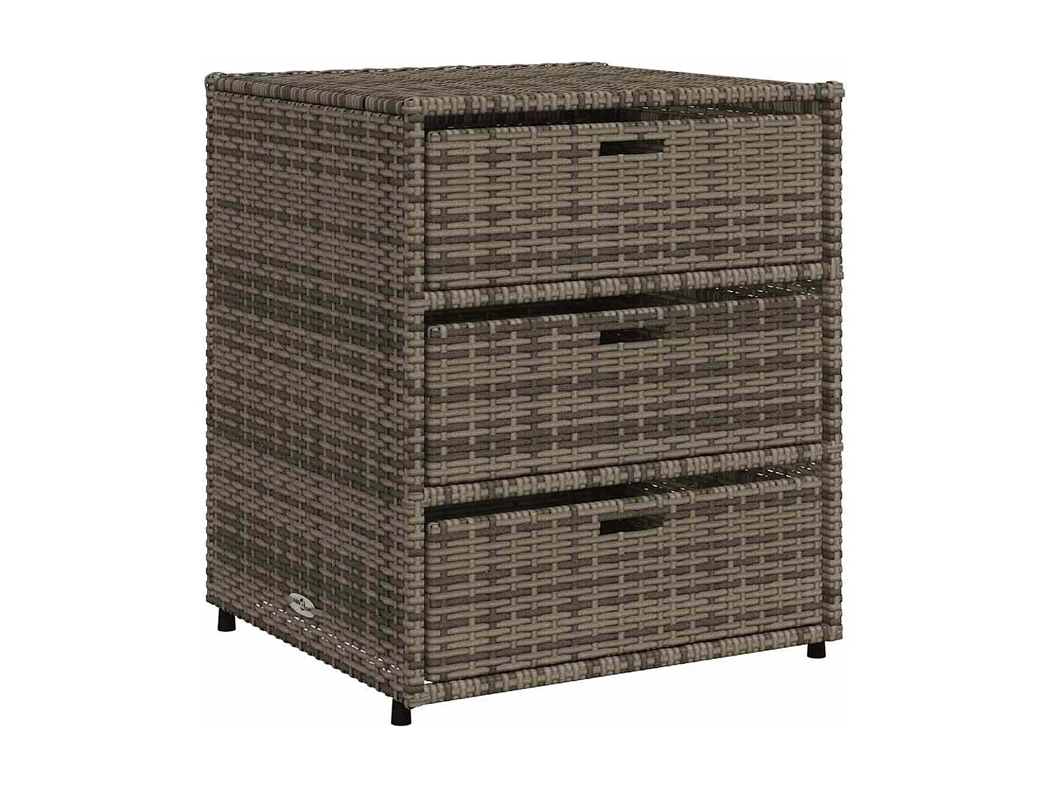 Armadietto Portaoggetti Giardino Grigio 55x59x69cm Polyrattan