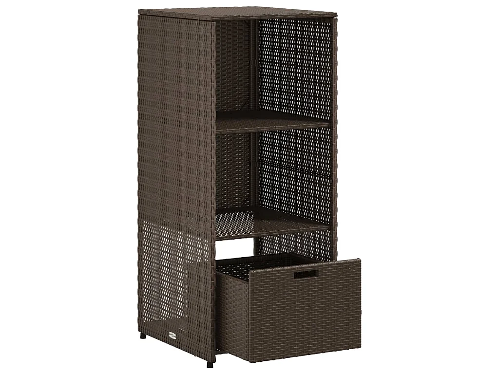 Armoire de rangement jardin marron 50x55x115 cm résine tressée