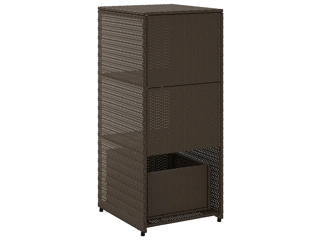 Armoire de rangement jardin marron 50x55x115 cm résine tressée