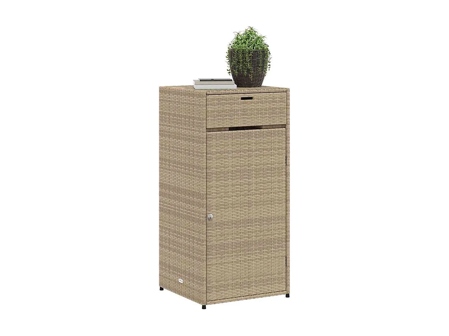 Tuinkast 55x55x111 cm poly rattan beige