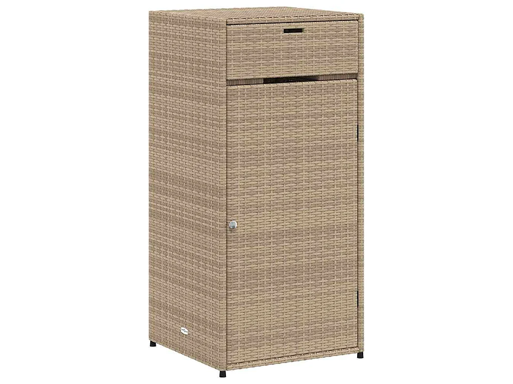 Armoire de rangement de jardin beige 55x55x111cm résine tressée