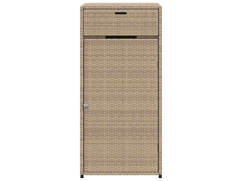 Armoire de rangement de jardin beige 55x55x111cm résine tressée