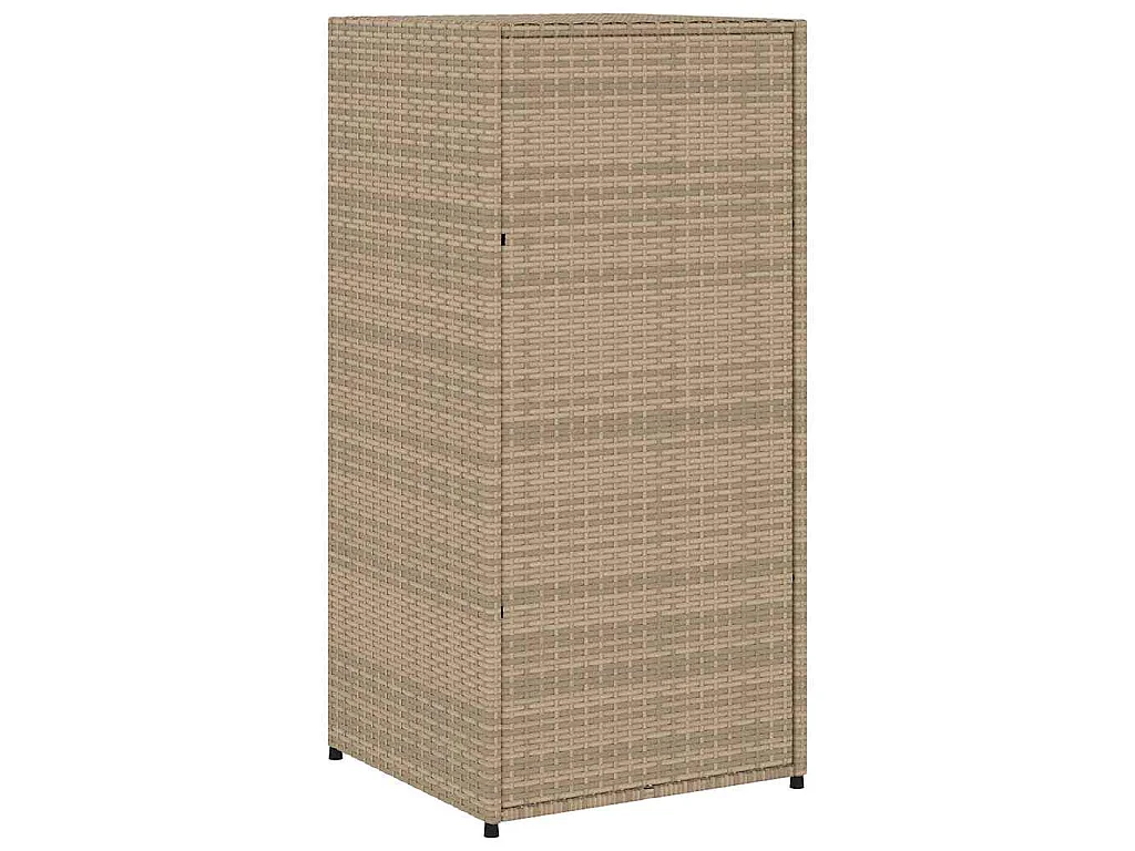 Armoire de rangement de jardin beige 55x55x111cm résine tressée