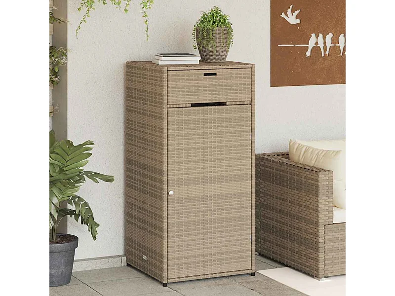 Gartenschrank Beige 55x55x111 cm Poly Rattan