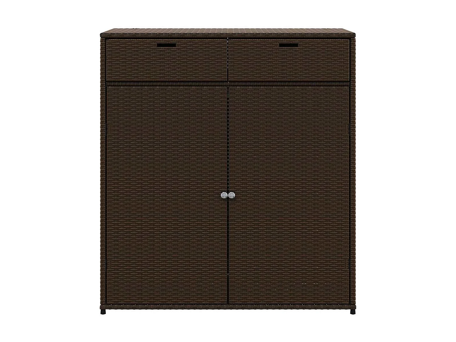Armoire de rangement jardin marron 105x55x113 cm résine tressée