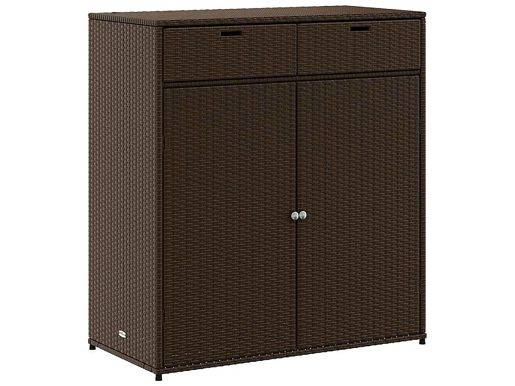 Armoire de rangement jardin marron 105x55x113 cm résine tressée
