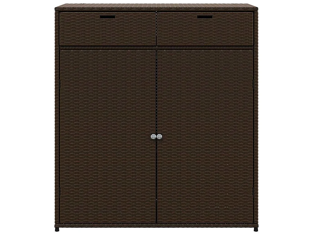 Armoire de rangement jardin marron 105x55x113 cm résine tressée