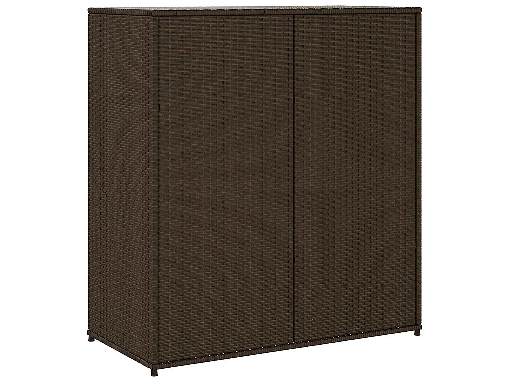 Armoire de rangement jardin marron 105x55x113 cm résine tressée