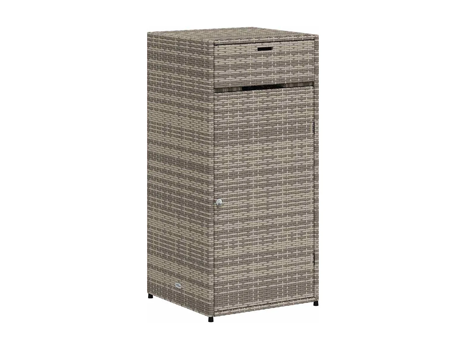 Armadietto Portaoggetti Giardino Grigio 55x55x111cm Polyrattan