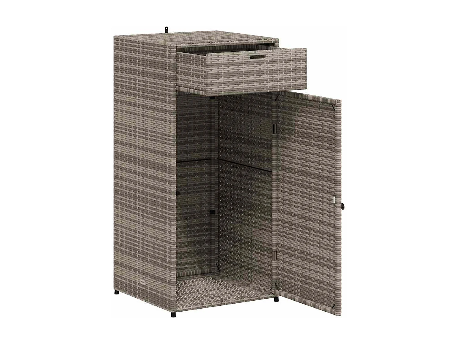 Tuinkast 55x55x111 cm poly rattan grijs