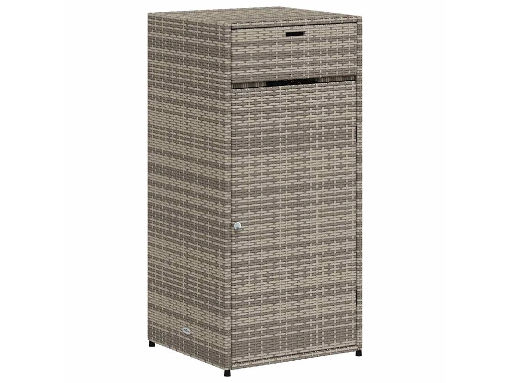 Armoire de rangement de jardin gris 55x55x111 cm résine tressée