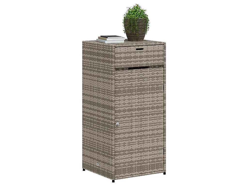 Armoire de rangement de jardin gris 55x55x111 cm résine tressée