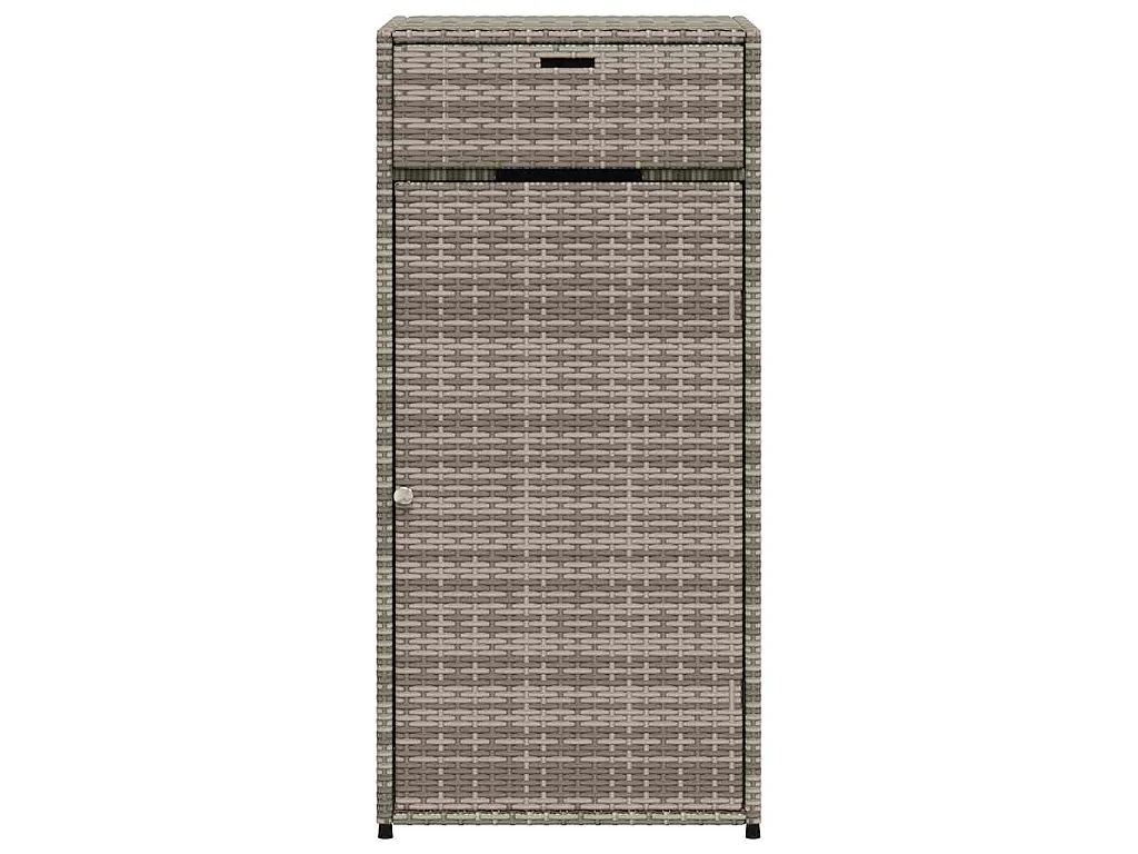 Armoire de rangement de jardin gris 55x55x111 cm résine tressée