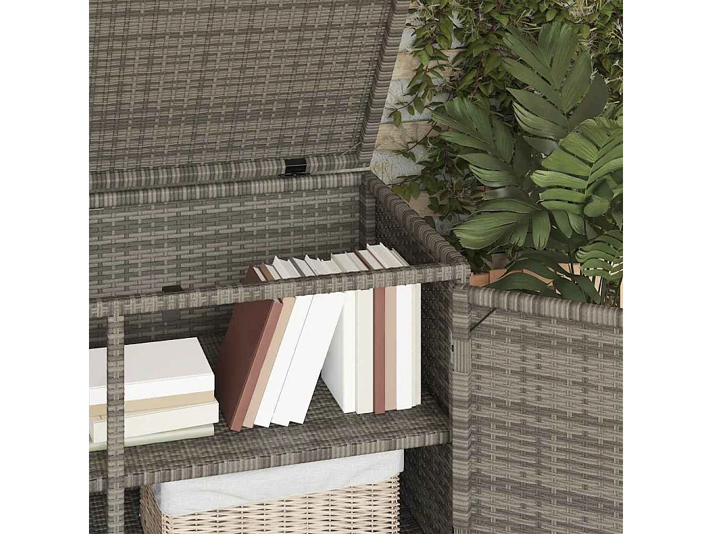 Tuinkast 110x55x60,5 cm poly rattan grijs