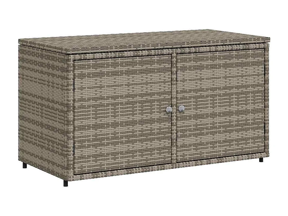 Armoire de rangement jardin gris 110x55x60,5 cm résine tressée